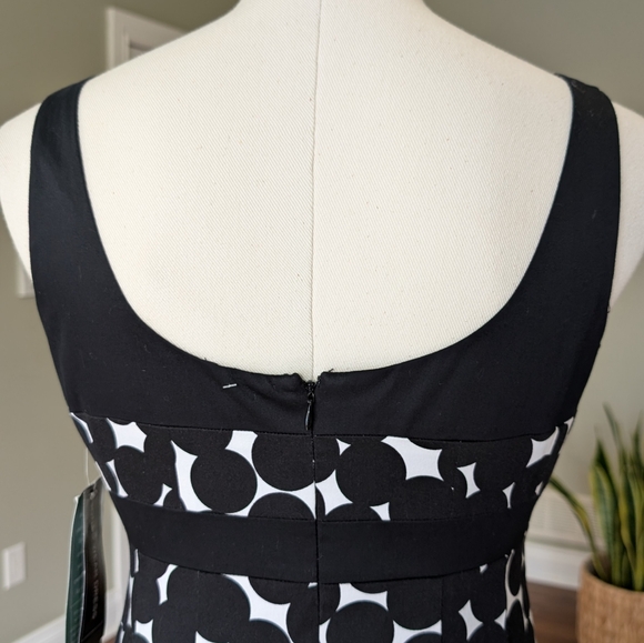 Jones Wear Dress Black White Polka Dot Cotton Blend Fit Flare Size 4 (S) NWT - Picture 6 of 14